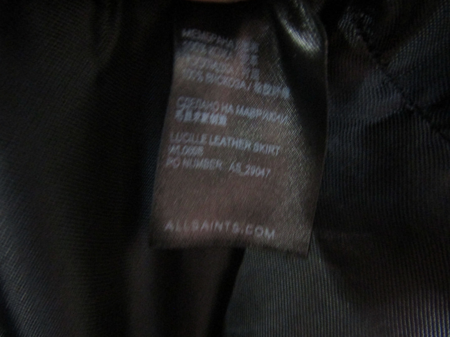 AllSaints Lucile Women's Black Leather Pencil Skirt Size 4