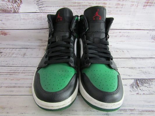 Nike Air Jordan 1 Pine Green Mid-Top Sneakers Size 9.5 554724-067