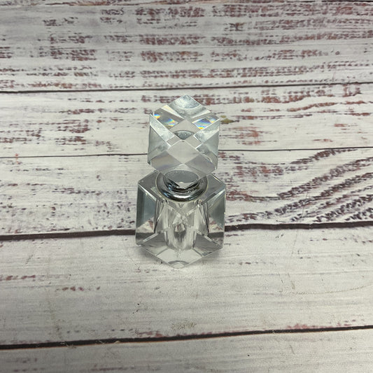 Oleg Cassinni Cut Glass Cuboctahedron Glass Perfume Bottle 3"