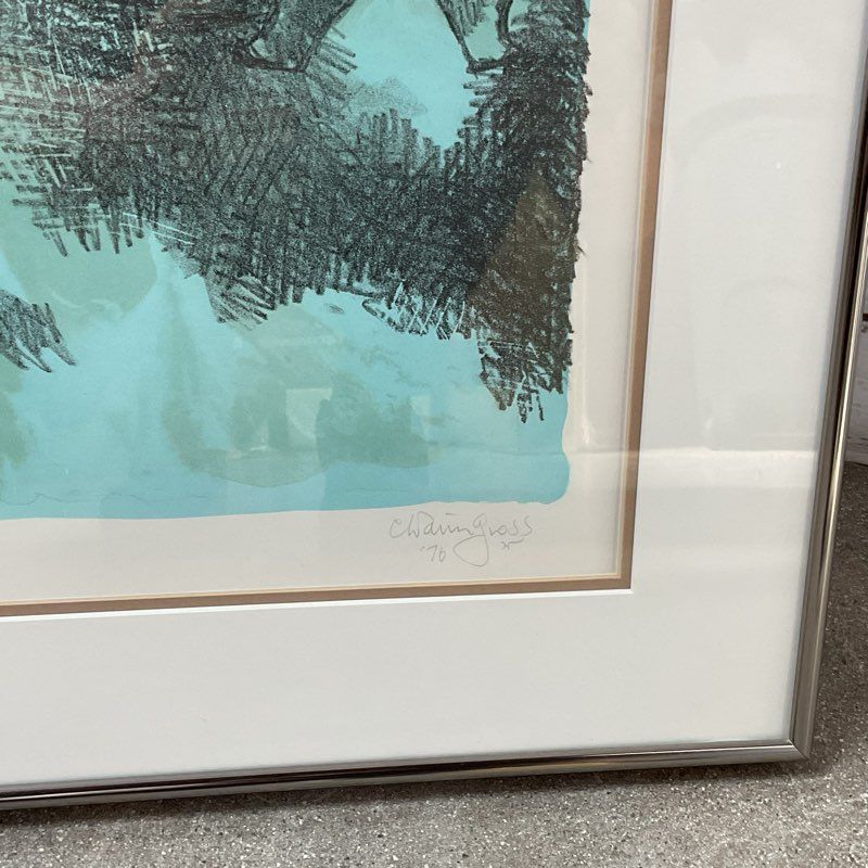 VTG. "Children's Joy" Lithograph Print Signed by Chaim Gross 89/150, Framed