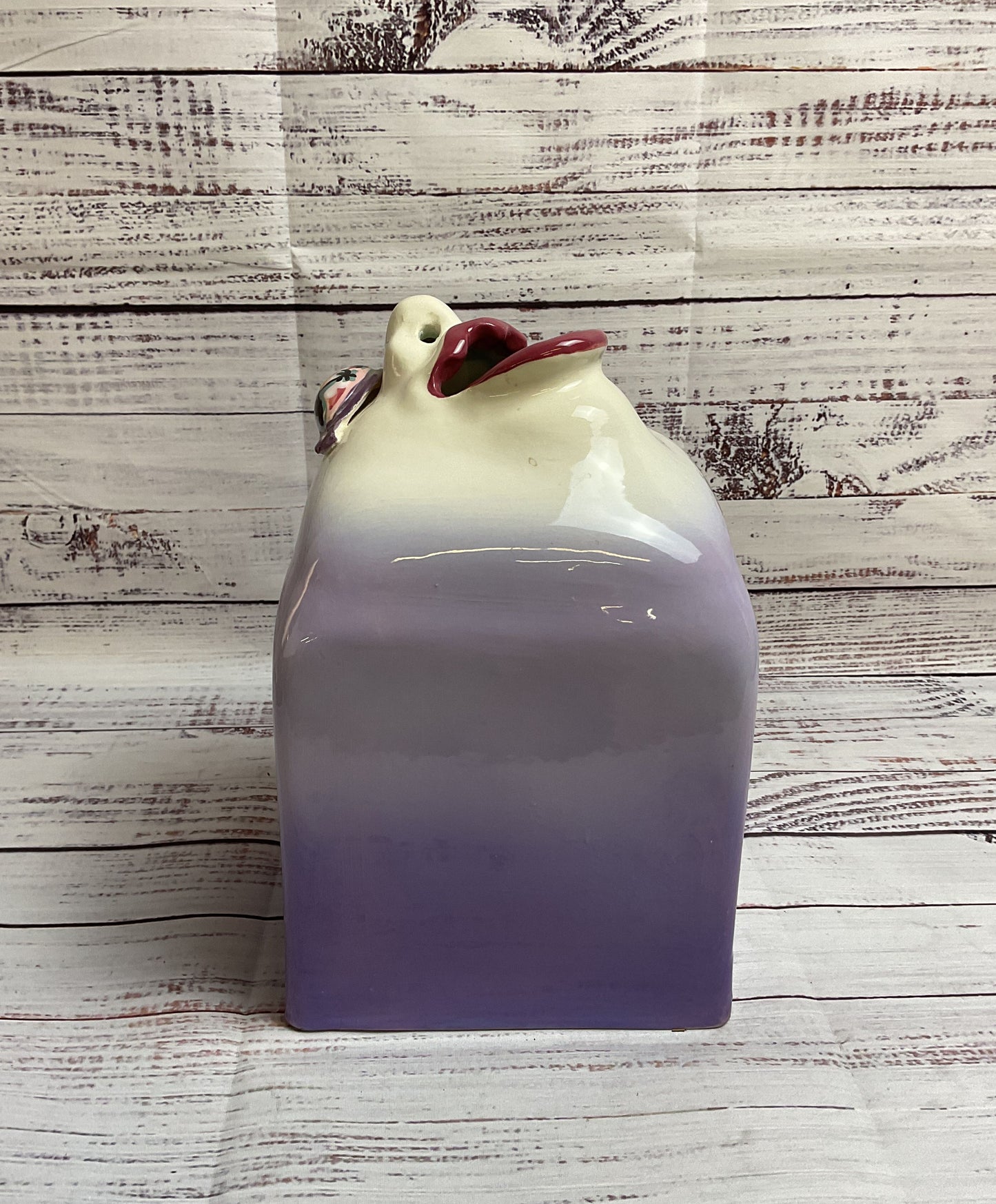 RARE Anita Harris English Art Pottery Purple Tissue Box Face
