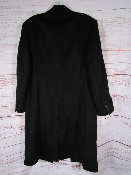 Andre Lanzino Men's Black Cashmere Wool Blend Coat Size 38