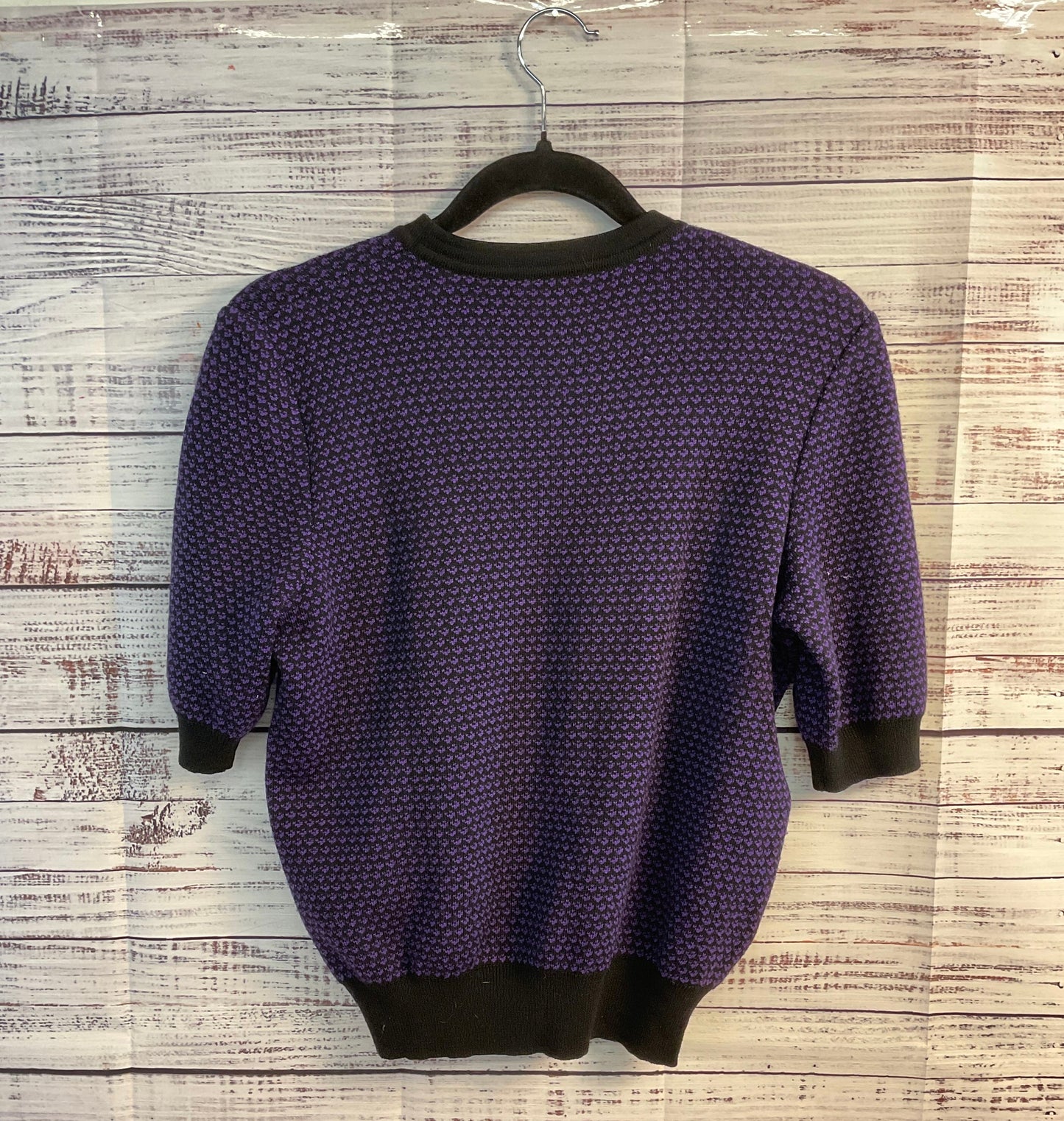 Valentino Miss V Purple and Black Wool Sweater - Size 6