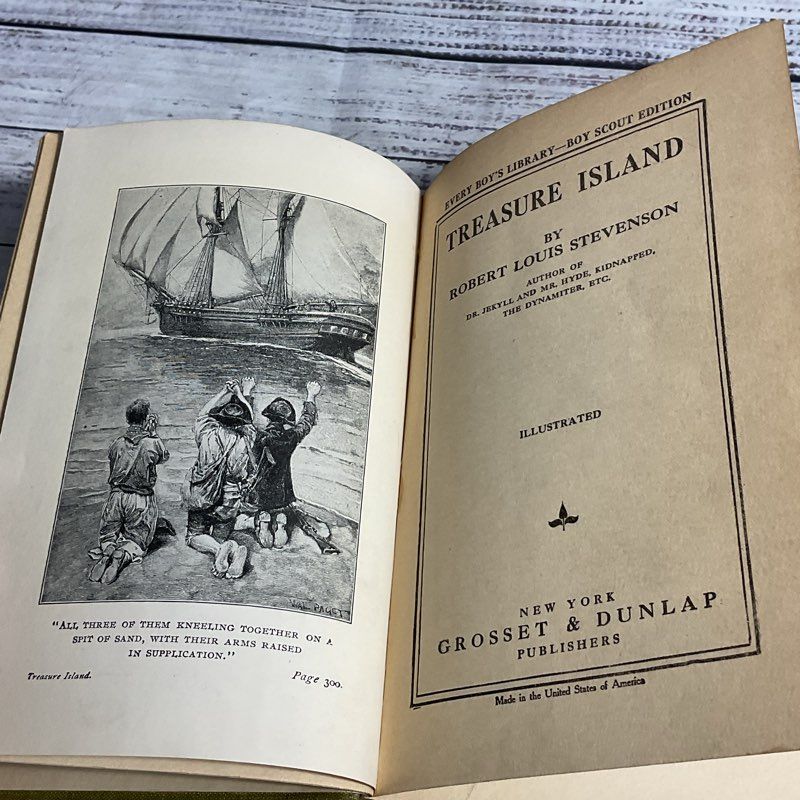 ANTIQUE Treasure Island By Robert Louis Stevenson Boy Scout Edition Hardcover
