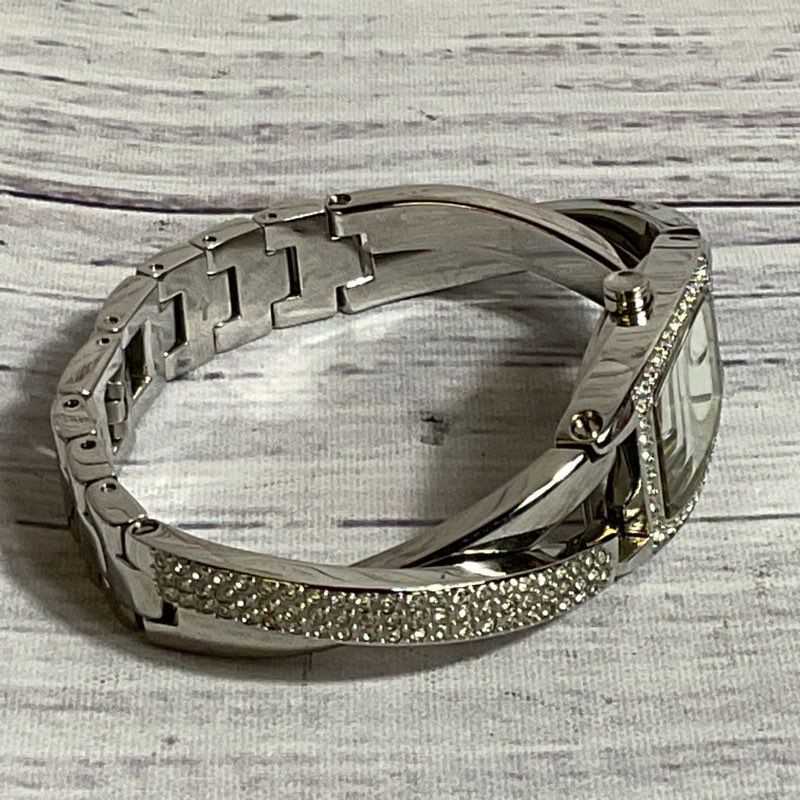 DKNY Women's Silver Tone Rhinestone Stainless Watch- 5.75"