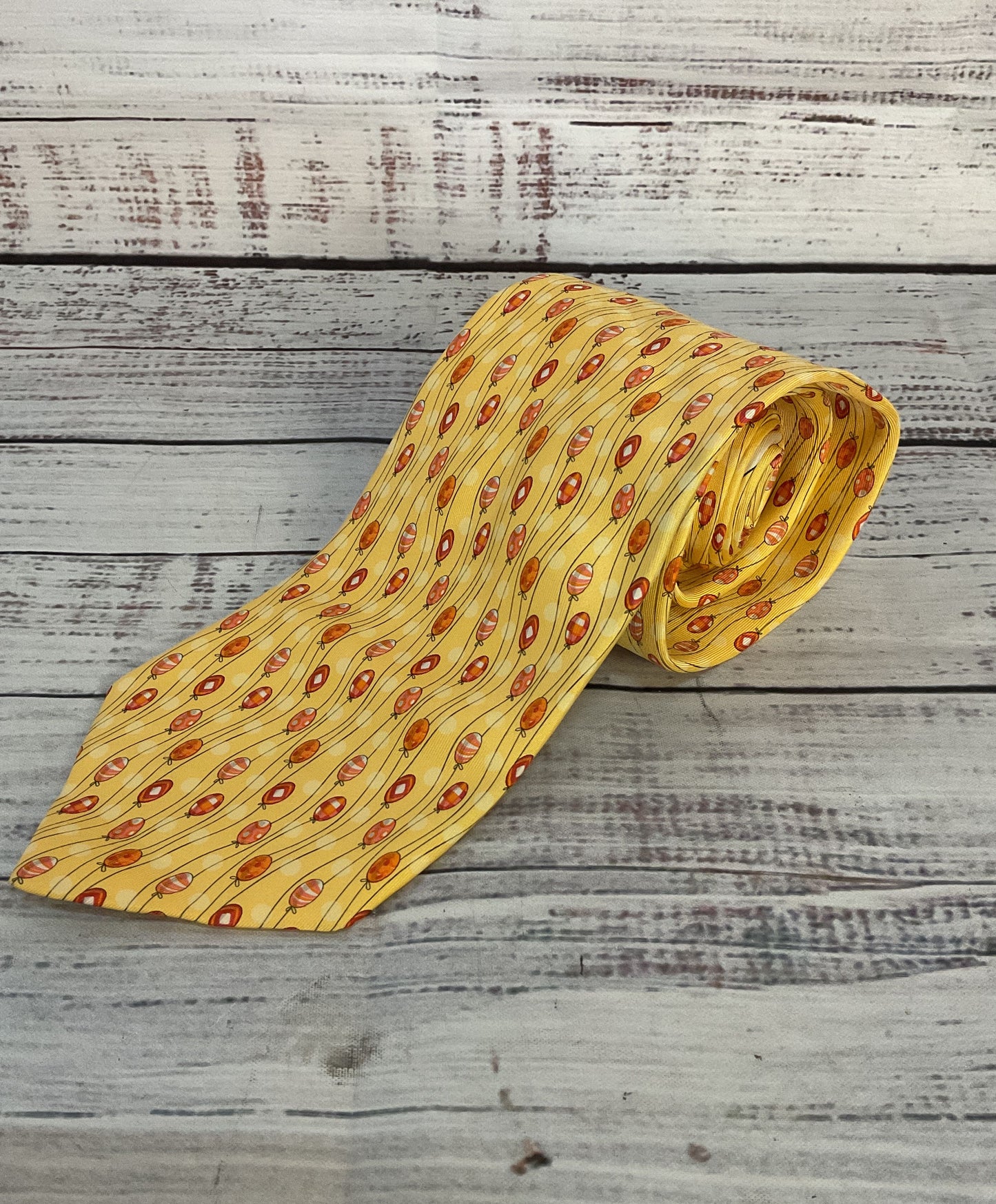 Salvatore Ferragamo Balloon Print Tie Yellow OS