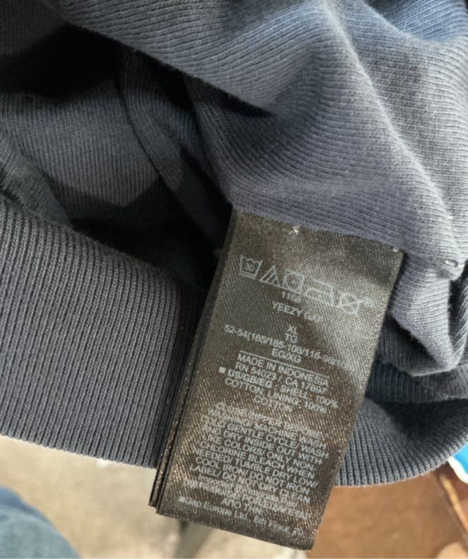 Men's YZY x GAP Blue Hoodie Zip Up Sweatshirt Size XL