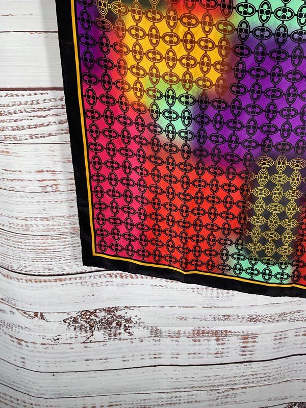Vakko Women's Multicolor Geometric Pattern Silk Scarf 34"