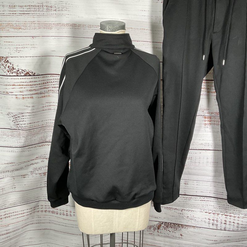 MITCHELL & NESS Jasper Knit Men's Black Jacket & Drawstring Pants- SZ L