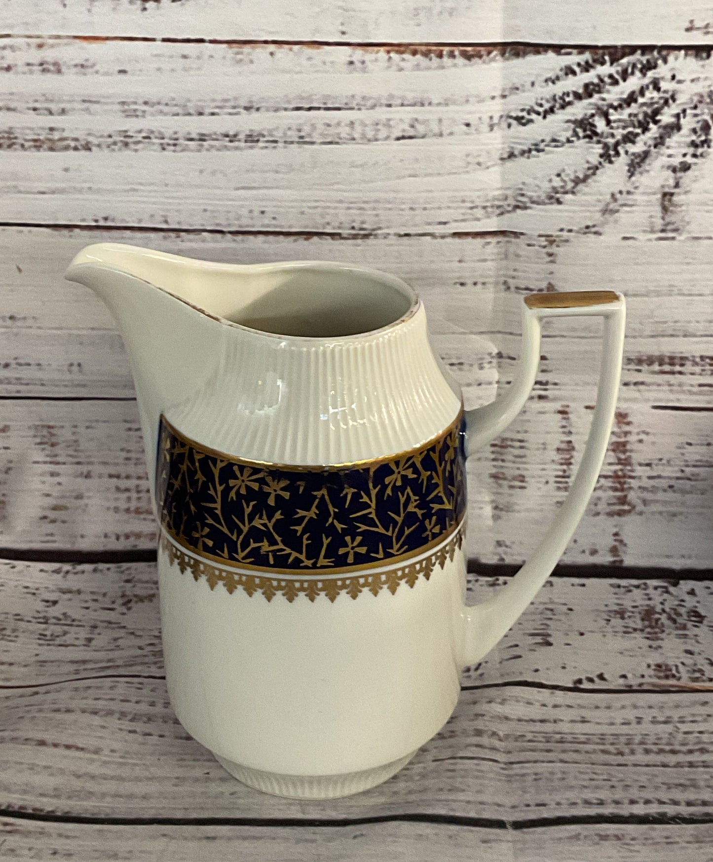 Pirken Hammer Vintage Czechoslovakian Porcelain Tea Set Blue Gold