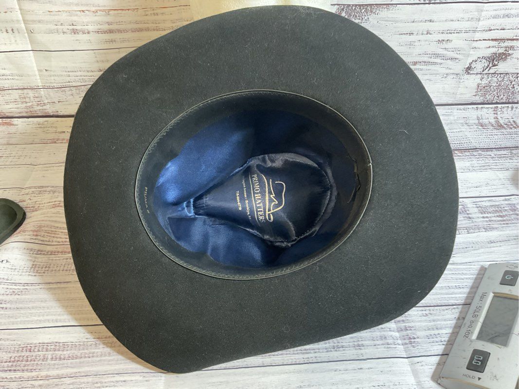 PRIMO HATTERS Women's Black Pluma Fedora Hat- SZ 22.25"