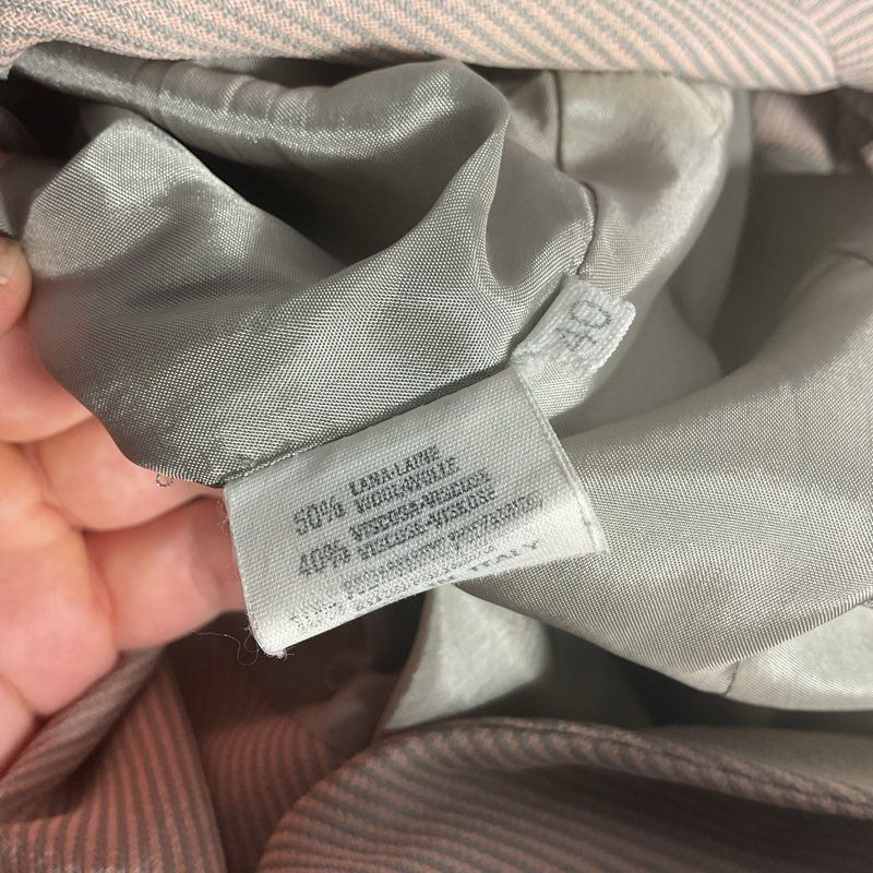 Claudio Lugli Gray/Beige Twill Faux Clasp Embellishment Blazer Jacket sz 40