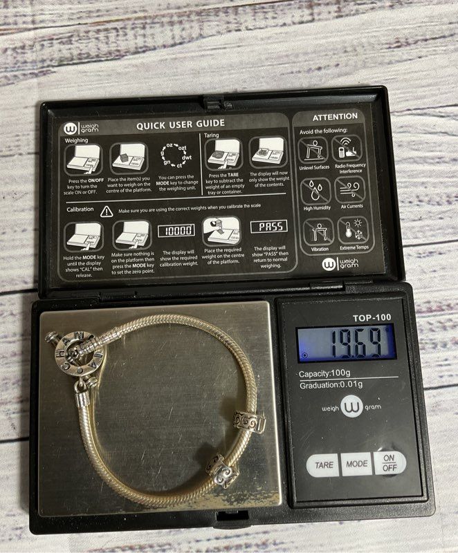 CHAMILIA Sterling Toggle Clasp 7" Bracelet- 19.69g