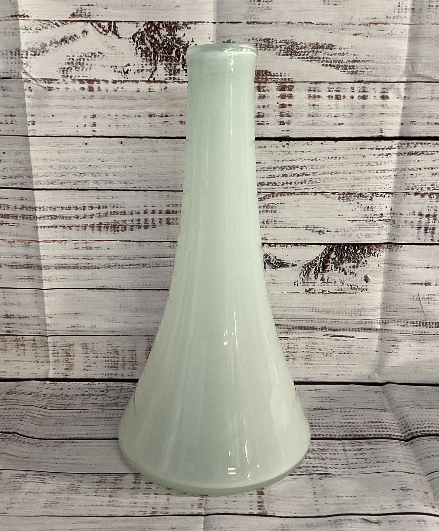Hand Blown Modern Milk Vase Signed Cream White