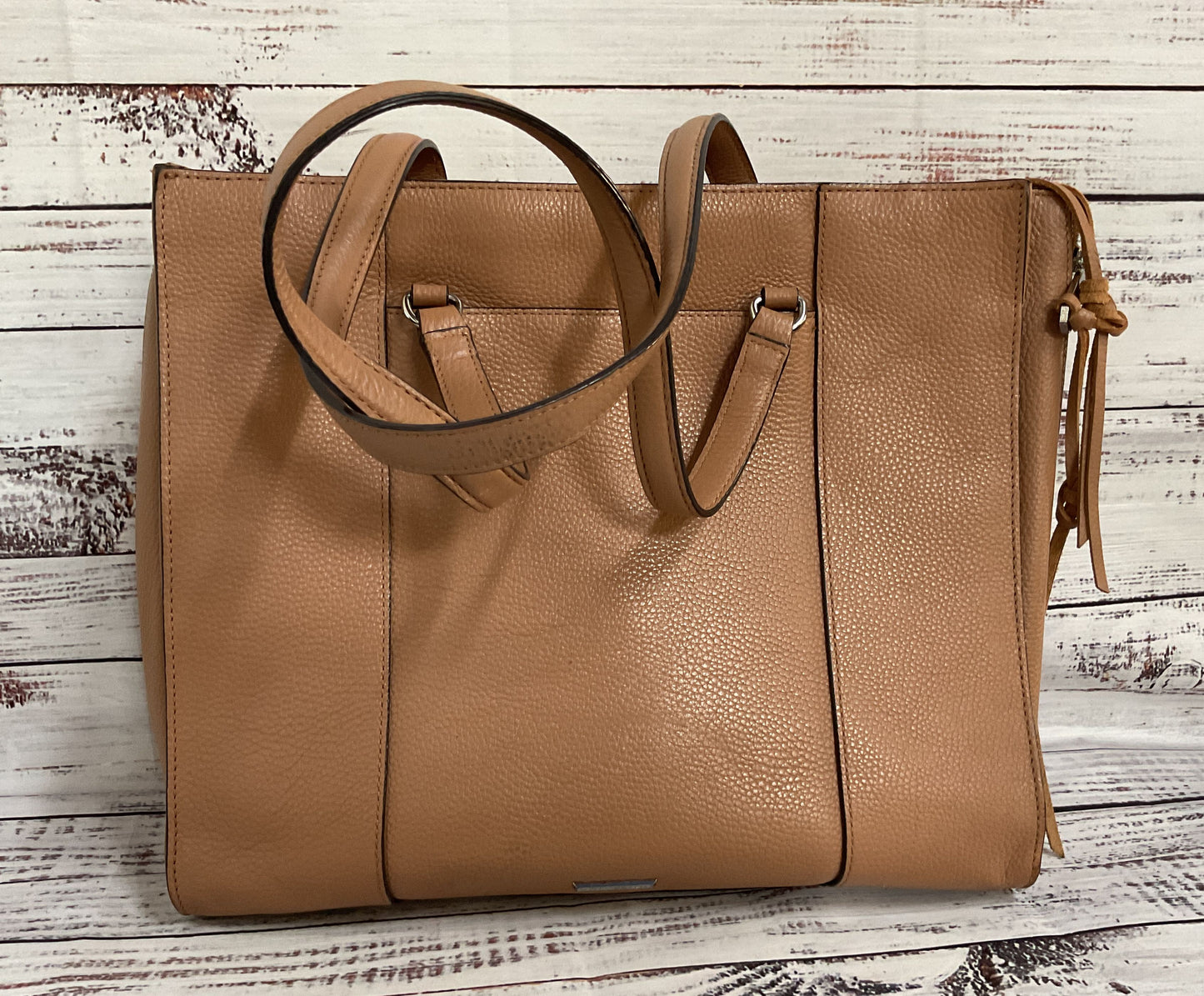 Rebecca Minkoff Regan Always One Side Women's Brown Leather Tote Shoulder Bag