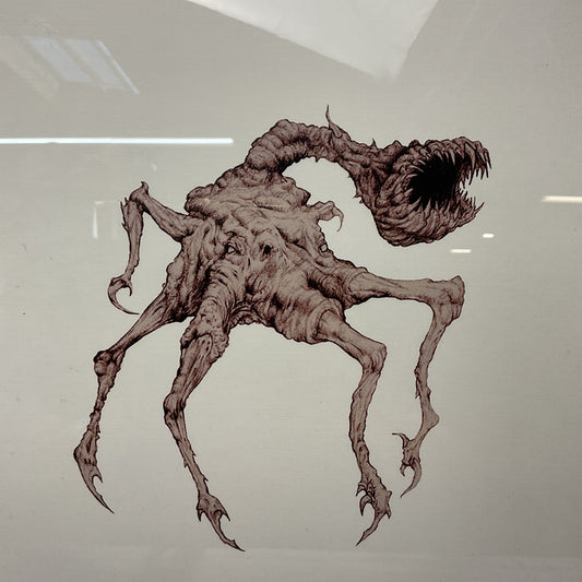 Cronenberg-Esque 5 Legged Flesh Monster Lovecraftian Creature Print Signed