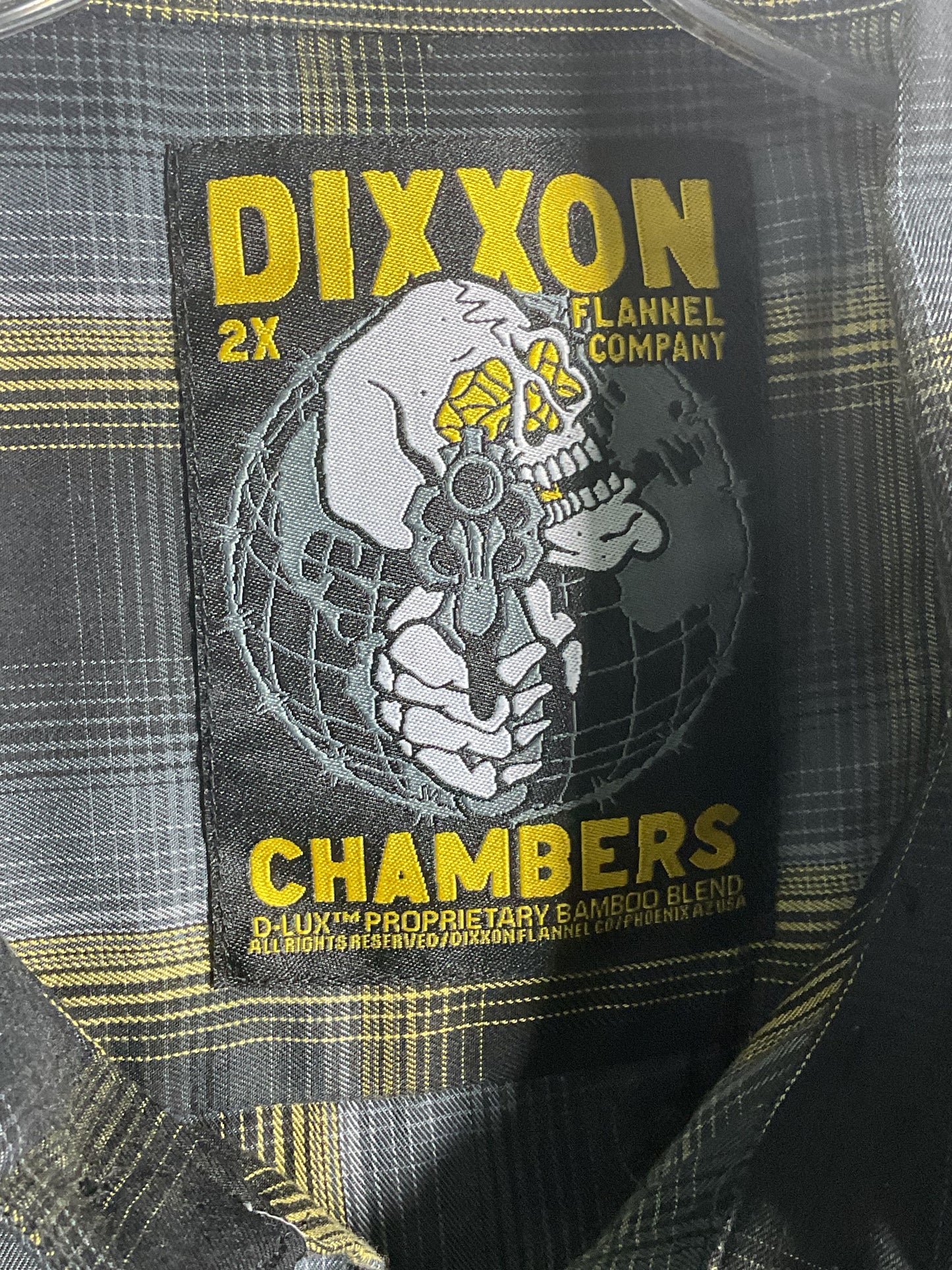 Dixxon Black Yellow Short Sleeve Flannel Chambers - Size 2XL