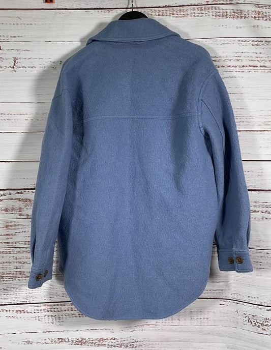 Wilfred Free Blue Wool Blend Button Up Jacket - Size XD