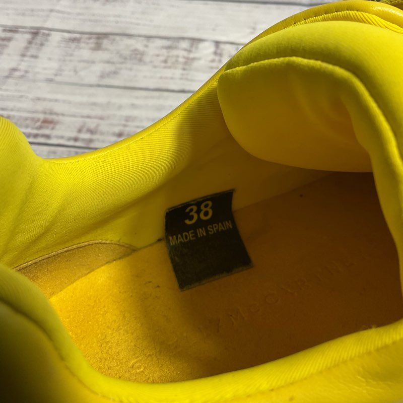Stella McCartney Eclypse Yellow Faux Leather High Fashion Sneaker Women's 8 US