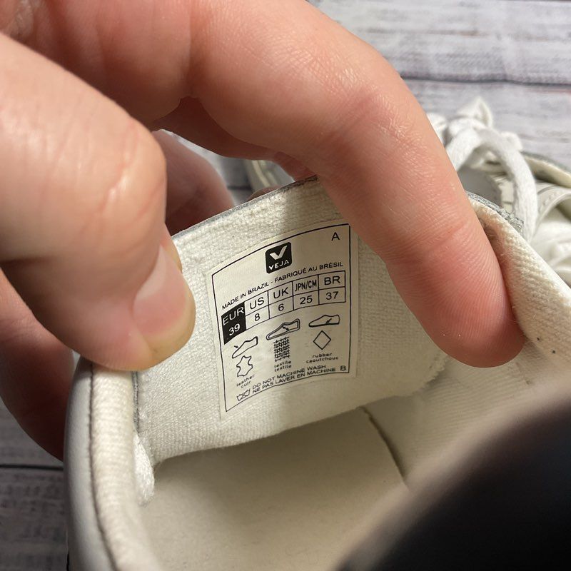Veja Esplar White & Black Leather Sneaker Casual Shoe Women's 8 US