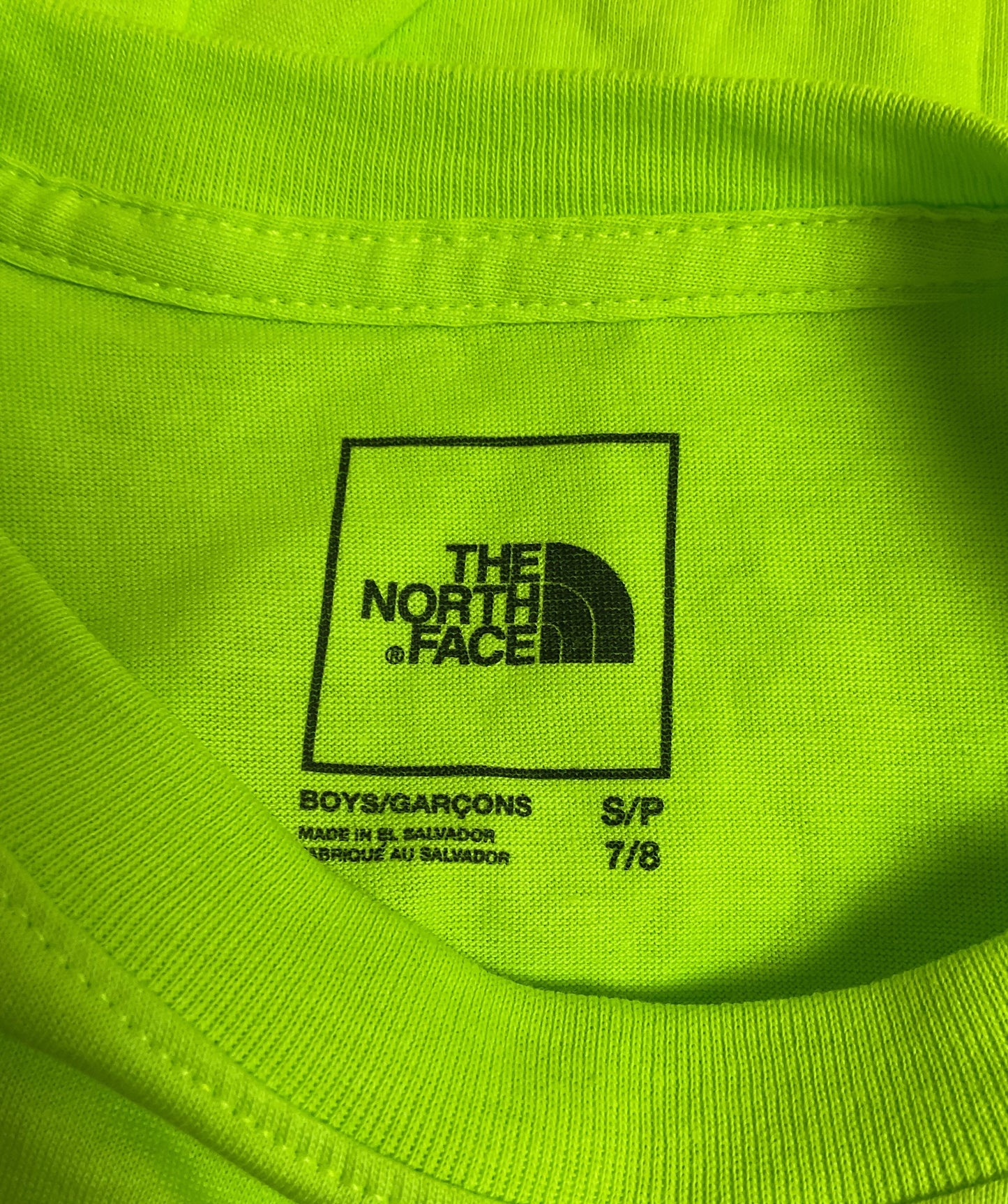 NWT North Face Neon Green Graphic Tee Boy's - Size Small 7/8