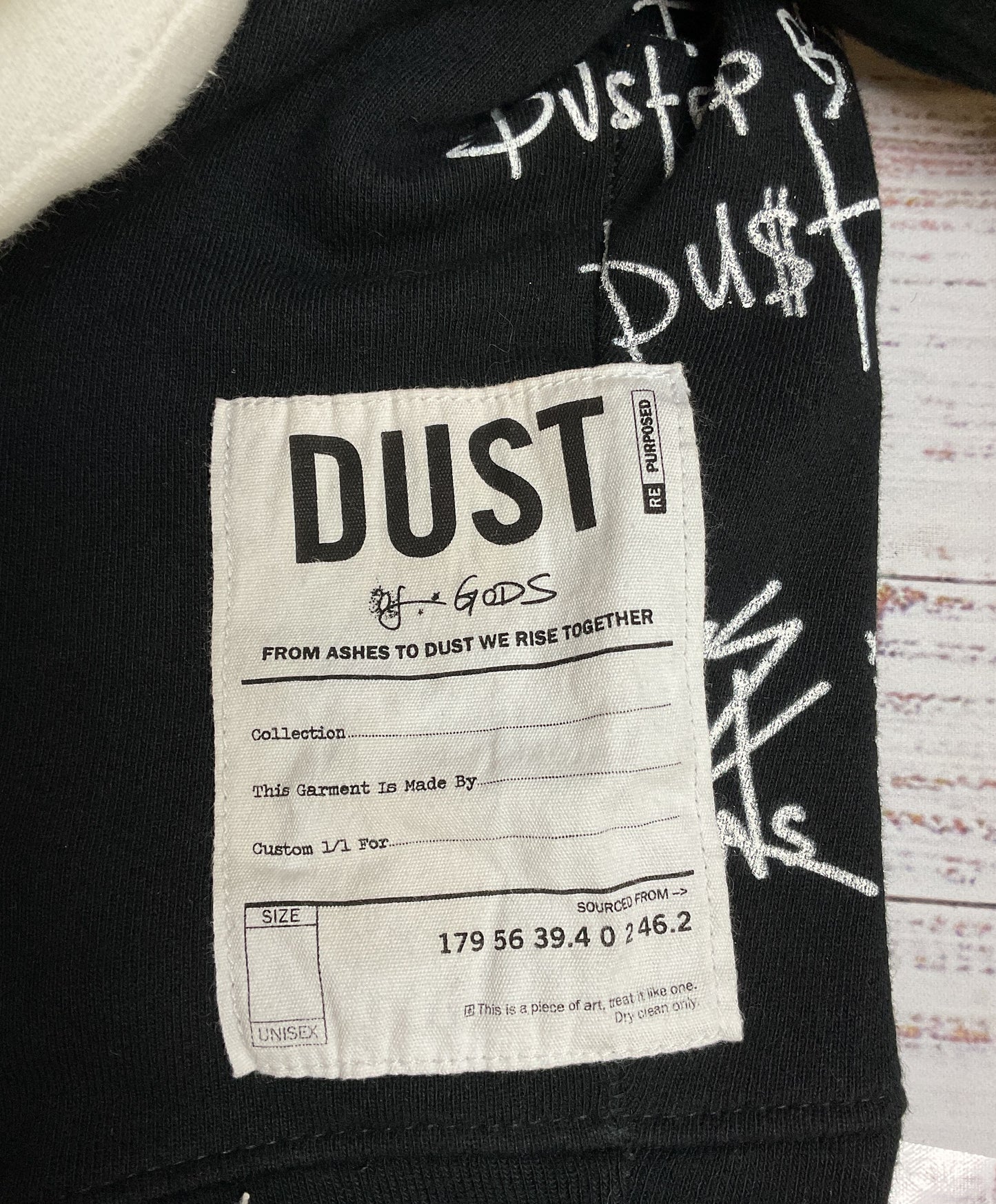 Cool Dust of Gods X Kaws Black 1 of 1 Distressed Stuffy Hoodie - Size Large