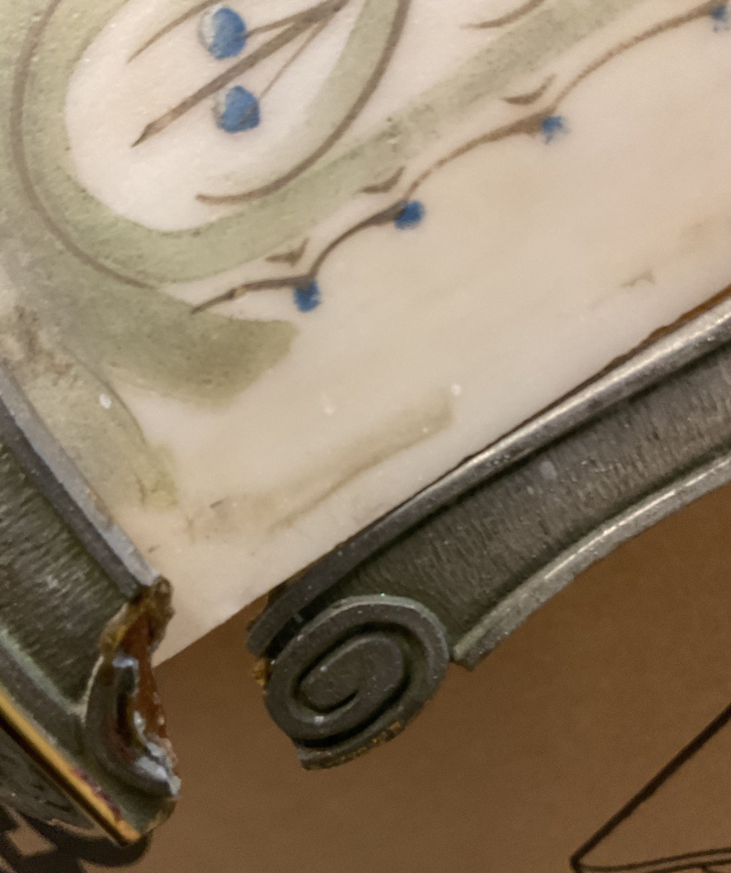 ANTIQUE 8 Panel Hand Painted Slag Lamp- WORKS!!!!