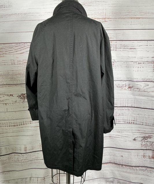 Men's London Fog Black Trench Coat Size 42 Short