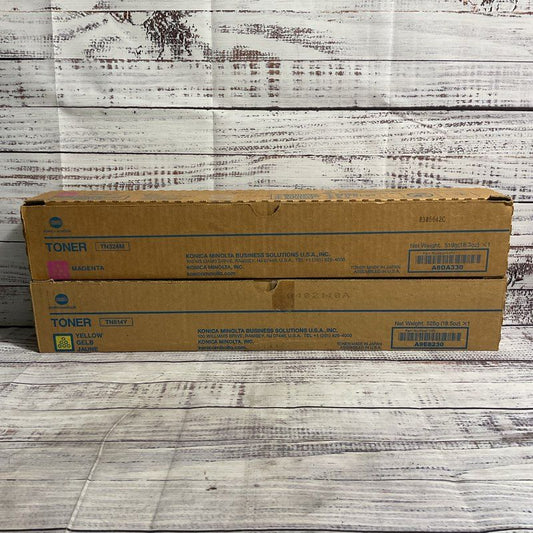 Set Of 2 NOB Konica Minolta Toner Cartridges Yellow Tn514y & Magenta Tn324m