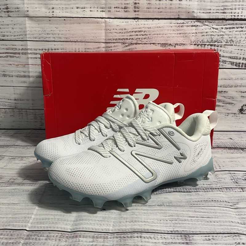 NOB New Balance FreezeLX v4 Low White Lacrosse Cleats 5 Men's/6.5 Women's