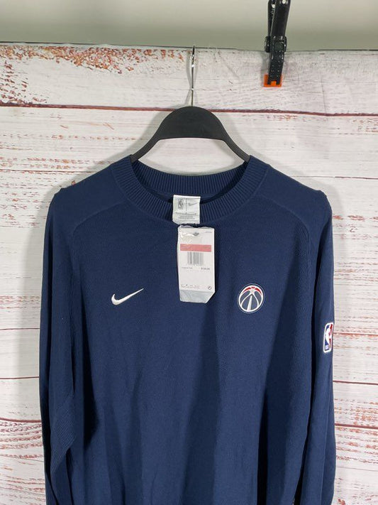 NWT Washington Wizards Sweater Men's Nike Blue NBA Knit Pullover Size L