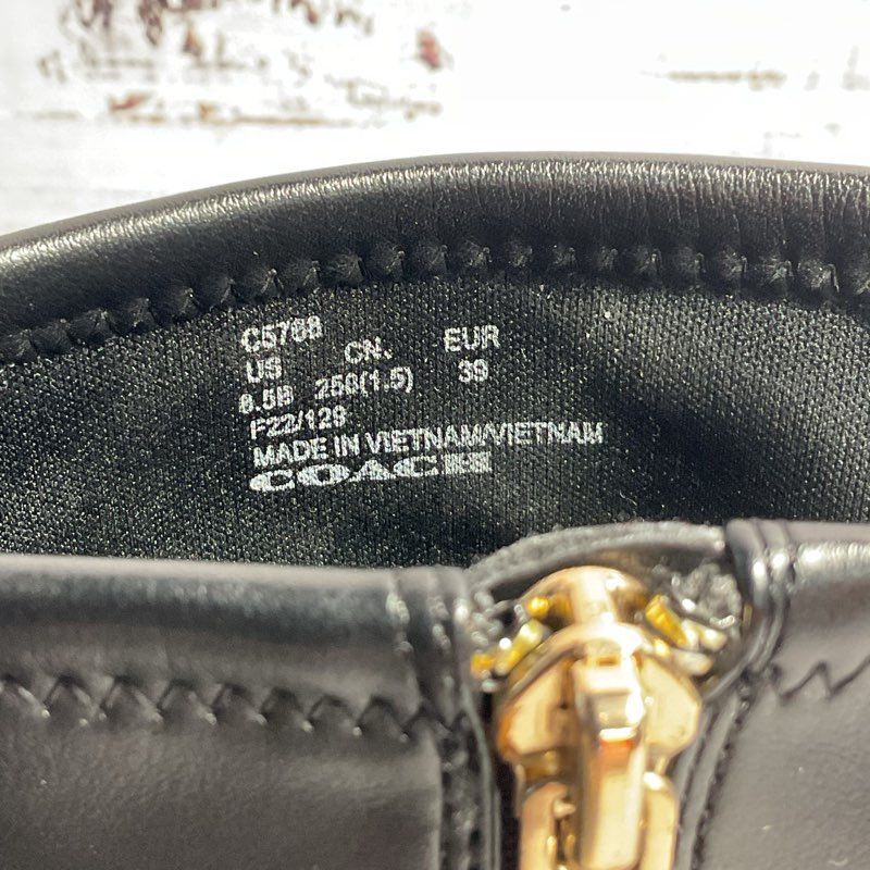 Coach Nala Black Leather Bootie Heeled Side Zip Women's Shoe 8.5