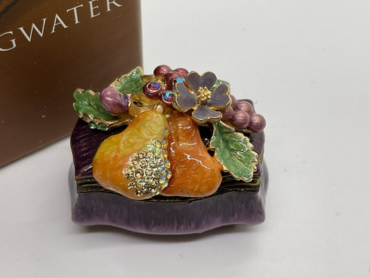 JAY STRONGWATER Darjeeling Pears Keaton Trinket Box- 1.5"