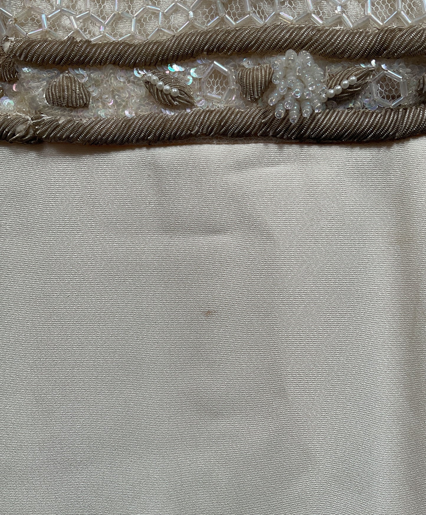 Rina Di Montella Women's Off White Faux Pearl Accent Dress Size 6