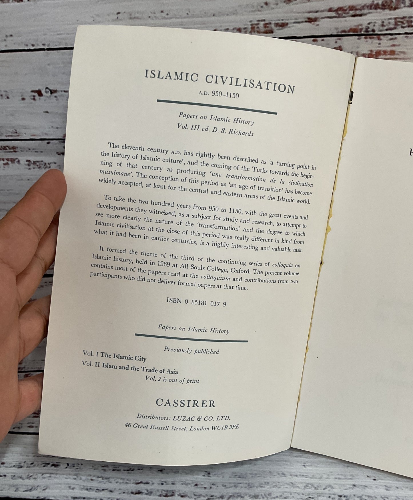 Islamic Civilisation 950-1150 Papers on Islamic History III