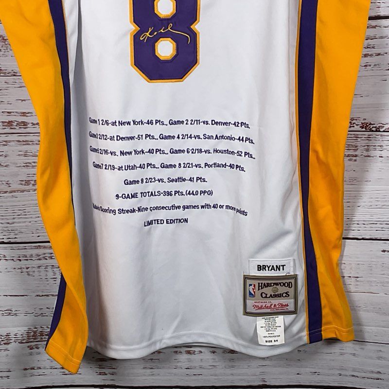 NWT Limit Edt. Mitchell & Ness Hardwood Classics KOBE BRYANT 40pt Stat Jersey