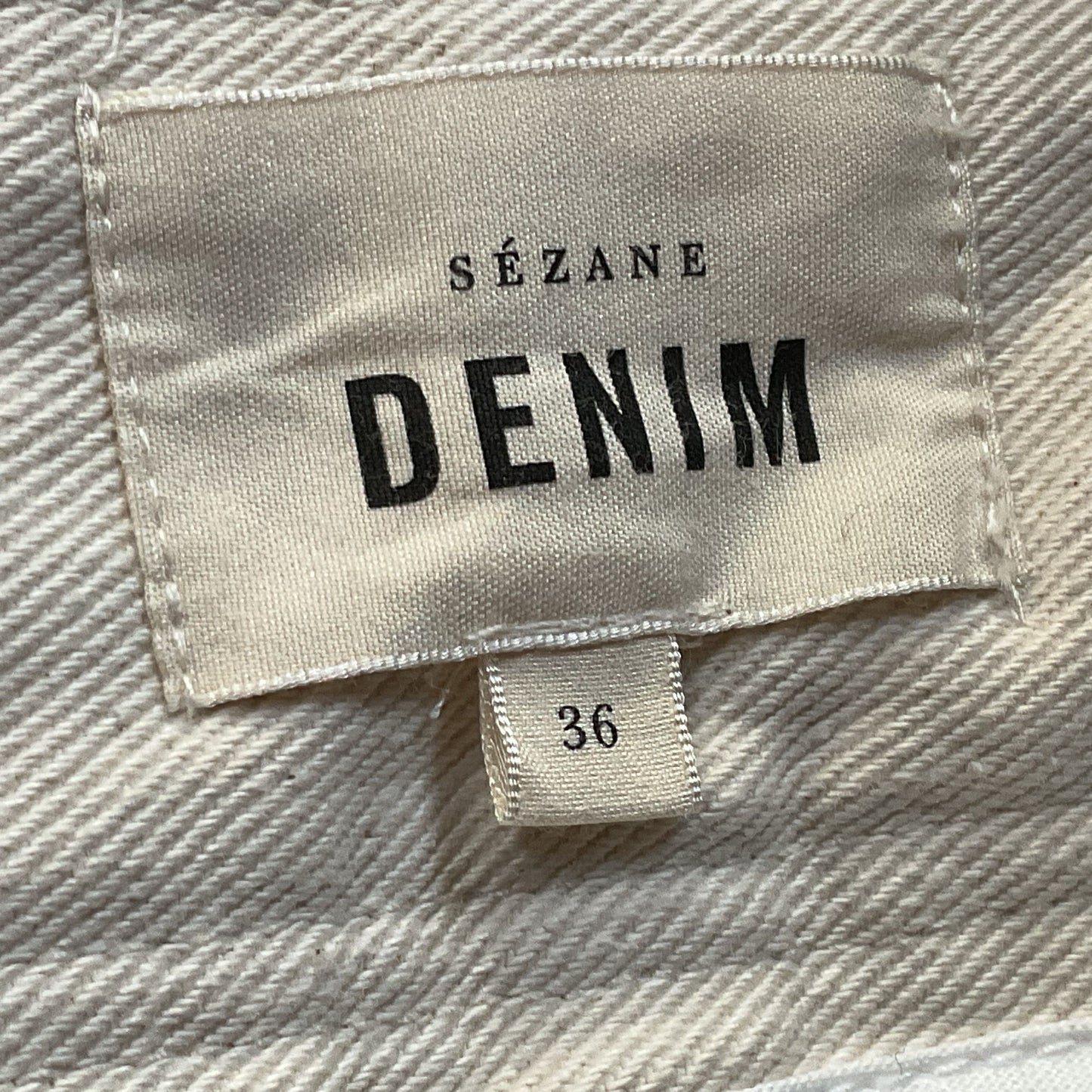 SEZANE Denim Women's Off White Denim Button Down Skirt- SZ 36