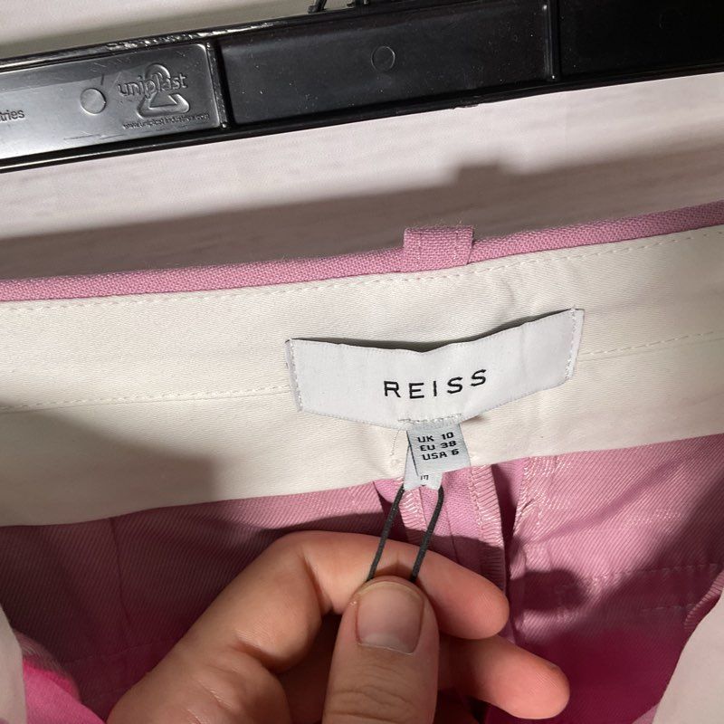 NWT Reiss Aura Pink Tailored Pleated Flare Trouser Pants Size 6 MSRP $285