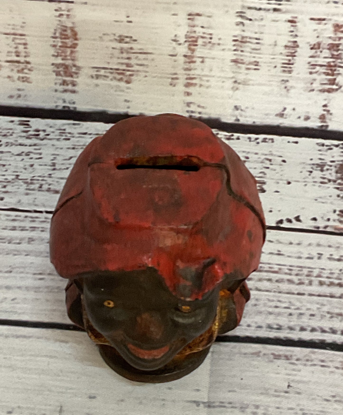 Vintage Double Face Cast Iron Piggy Bank