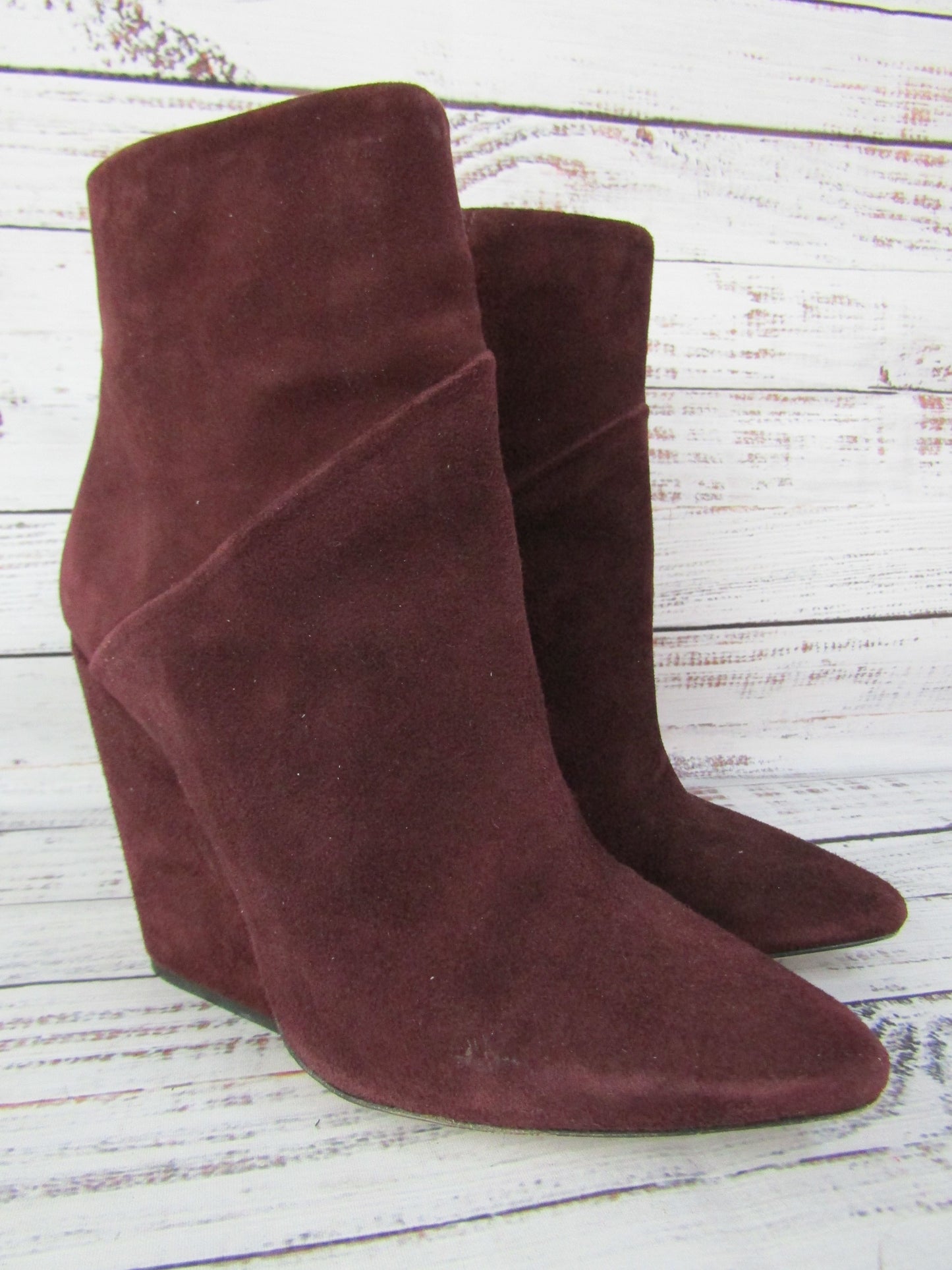 Iro Women's Wine Suede Ankle Boots Size 6 Made in Portugal