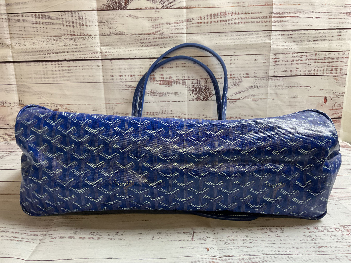 Dark Blue Goyard Tote with Matching Wallet