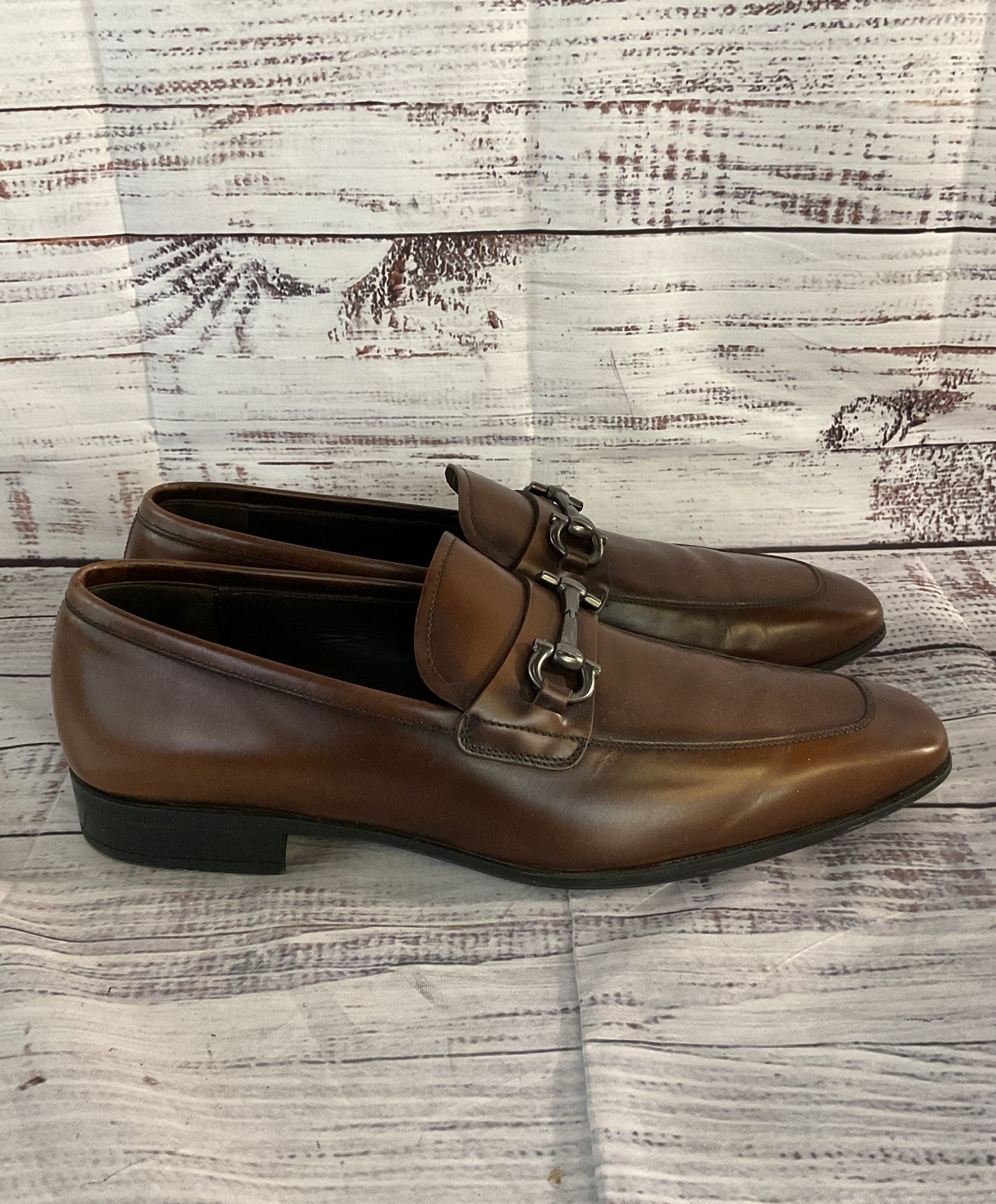 Salvatore Ferragamo Leather Horsebit Loafers Brown 8