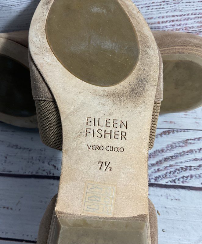 Eileen Fisher Shoes Women's Flute Pointed Toe D'Orsay Flats Brown Suede Size 7.5