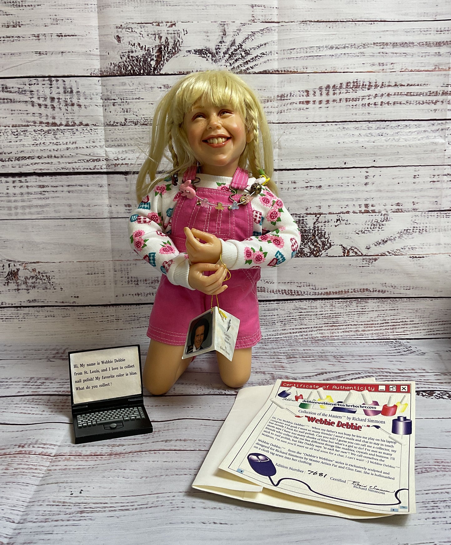 VTG Richard Simmons Debbie Webbie Hannah Doll w/ Computer Accessory