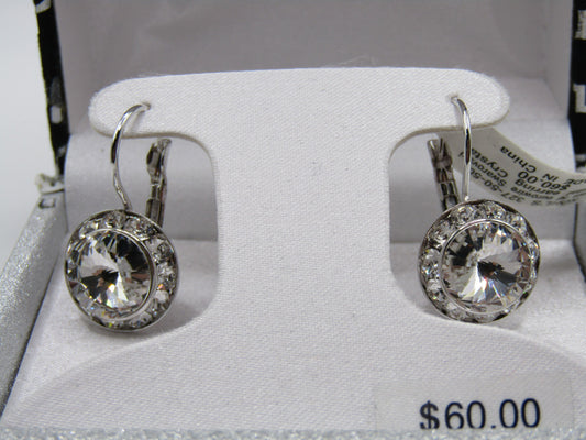 Illuminare Silver Plated Crystal Drop Dangle Earrings