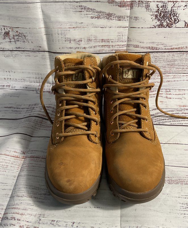 Caterpillar Women Tess Steel Toe Leather Work Boots Size 6.5