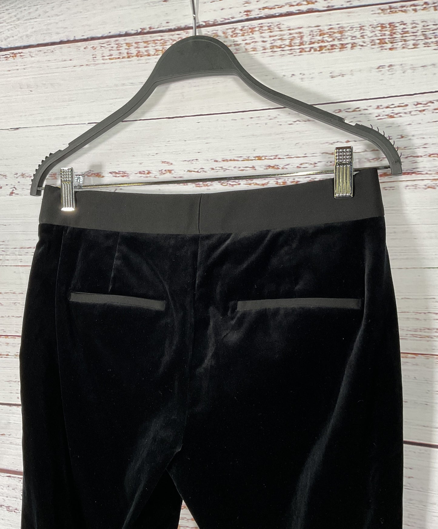 NWT Theory Black Stretch Velvet Straight Trouser - Size 0 RETAILS: $325