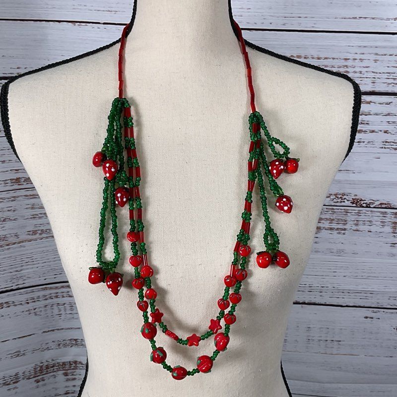 Set of 7 VTG. Multi Gemstone, Millefiori and Glass Beaded Necklaces
