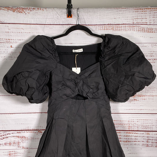 NWT MOON RIVER Black Puffy Sleeve Women's Short Dress- SZ XS