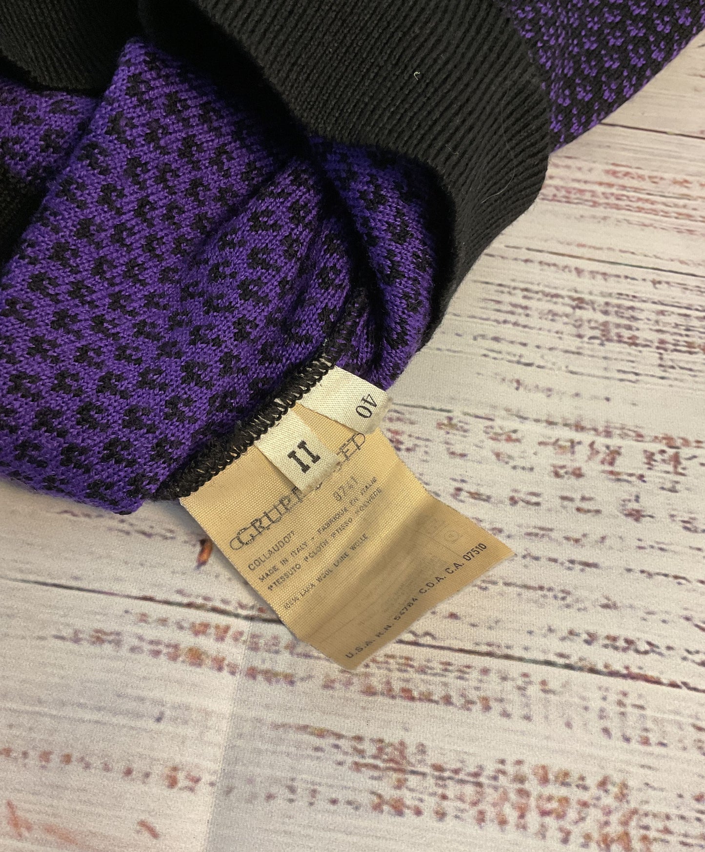 Valentino Miss V Purple and Black Wool Sweater - Size 6